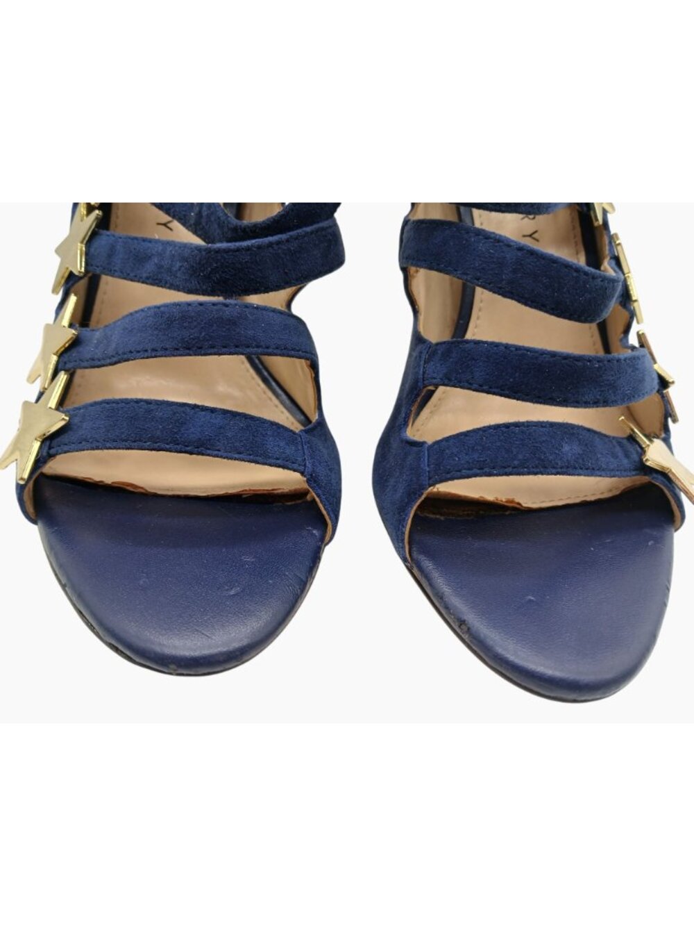 Katy Perry Stella Star Studded Blue Suede Gladiator Stiletto High Heels Size 9 - Picture 4 of 15